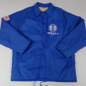 VINTAGE UNION 837-B MACHINISTS AEROSPACE WORKERS LINED BLUE MEDIUM JACKET H1403